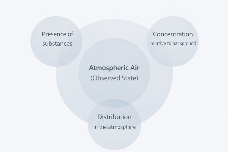 Conceptual diagram showing how substances are classified as air pollutants