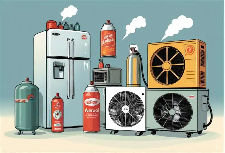 Old refrigerators, aerosol cans, and air conditioners emitting CFC gases
