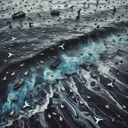 Types of Water Pollution - Oil Spill in Ocean