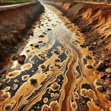 Types of Water Pollution - Dirty Water with Suspended Particles