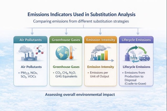 Chart showing common air pollution indicators used in substitution studies