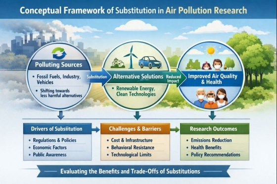 Conceptual framework illustrating air pollution substitution research methods
