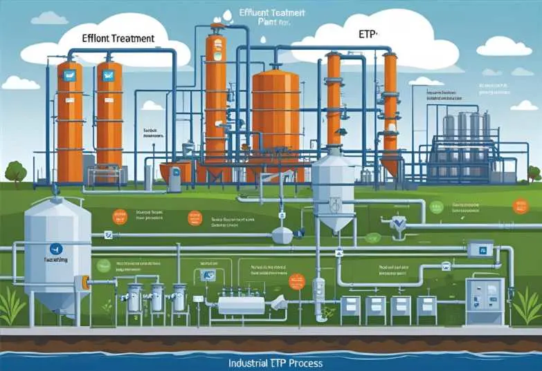 Diagram showing how an Effluent Treatment Plant works to control point source pollution