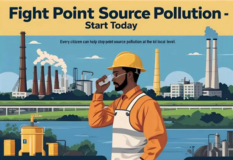 Digital banner encouraging civic action against pollution