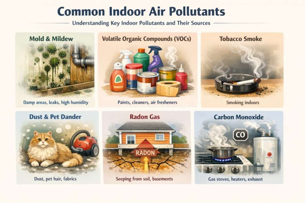 Common indoor air pollutants in Indian households