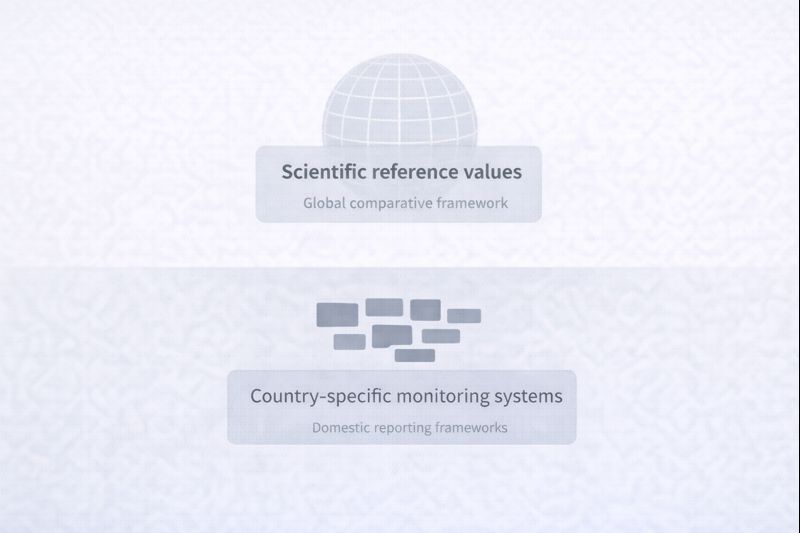 Conceptual illustration showing the role of WHO guidelines as global scientific reference frameworks.