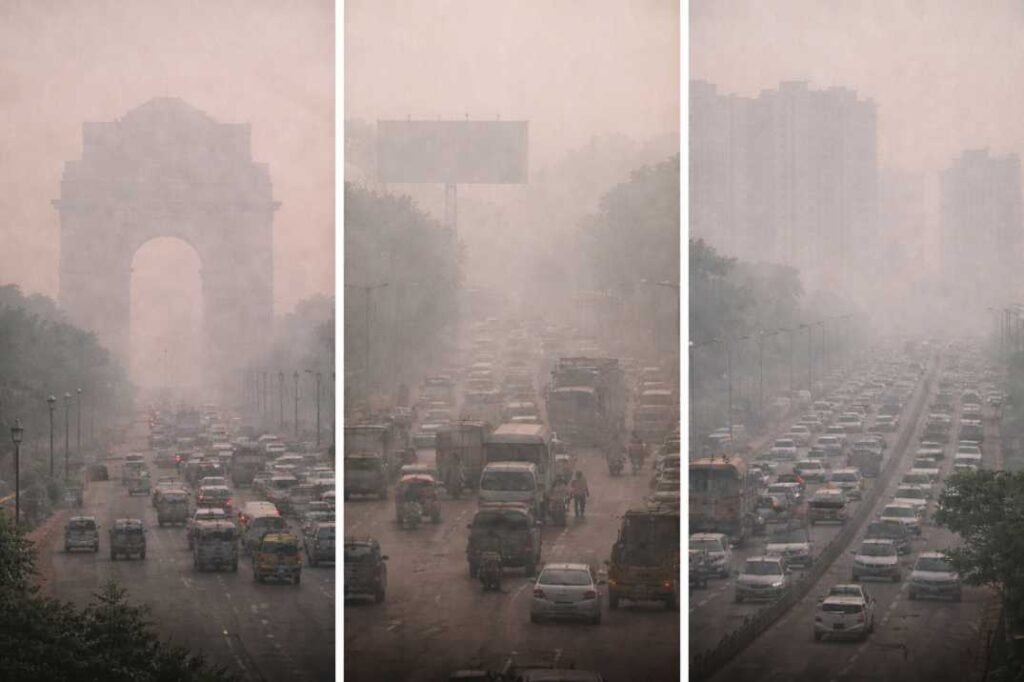 Most polluted cities in India showing Delhi smog and poor air quality during winter